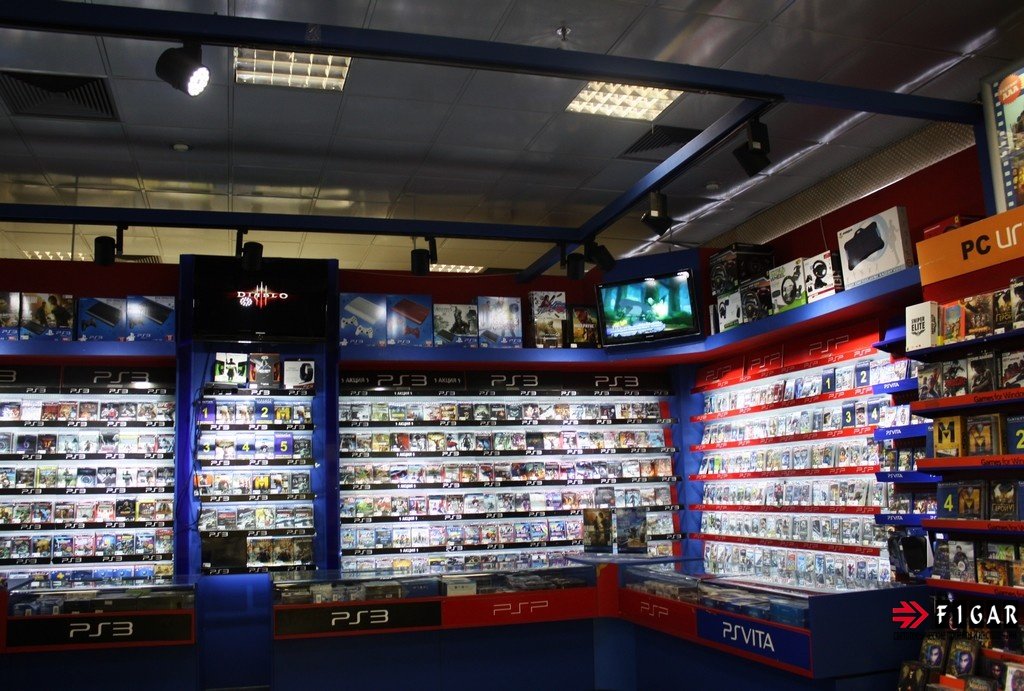 Оформление освещения в магазине видеоигр и приставок Game Park