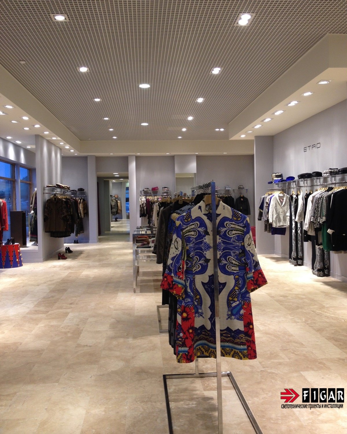 Освещение магазина одежды итальянского бренда ETRO